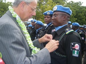 CSP FAYOMI SOLOMON ADEBAYO BEING DECORATED WITH UNITED NATIONS MEDAL