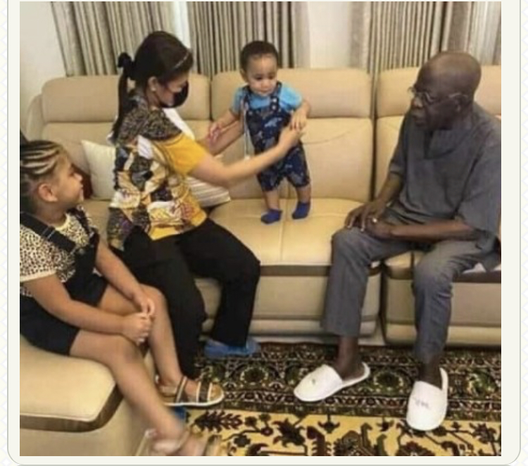 BOLA TINUBU WITH HIS GRANDCHILDREN IN LONDON