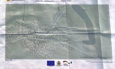 MAP OF MADOGA COMMUNITY, OGUN STATE NIGERIA.